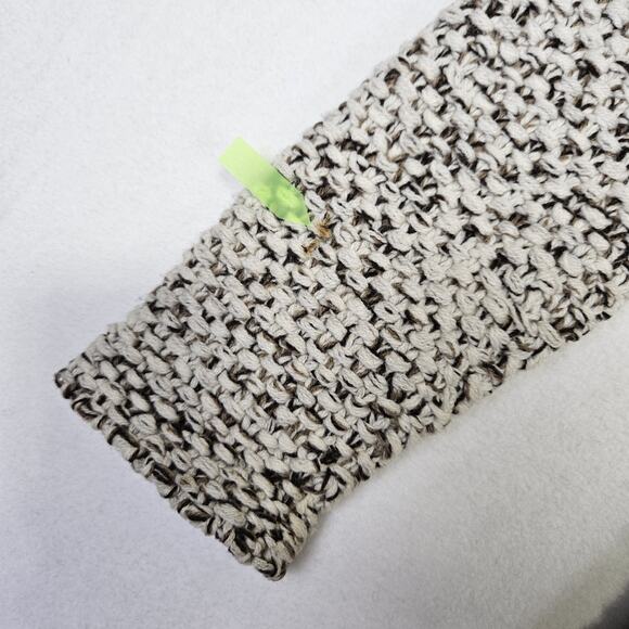 VTG J.Crew Womans Handknit Lambs Wool Cardigan Sweater Marble Brown Fisherman XS - Picture 8 of 16